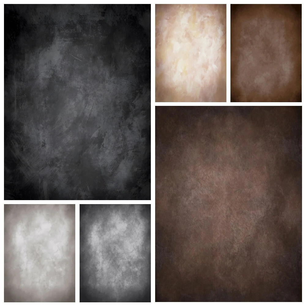 Gradient Backdrop Photography Abstract Black Brown Solid Color Kids Adults Texture Artistic Portrait Background Photobooth Props