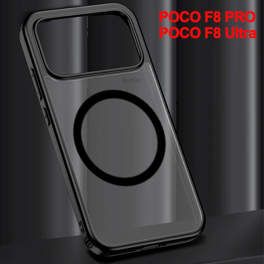 

Hard Case for Xiaomi POCO F8 PRO F8Ultra 5G 2026 Back Cover Silicone Frame Magnetic Anti-Knock Matte Transparent Casing