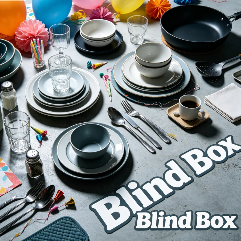 Surprise Mystery Curated Hidden Dining Blind Box, Undisclosed Assorted Kitchen Table Supplies, Suitable for formal banquets and casual home meals
