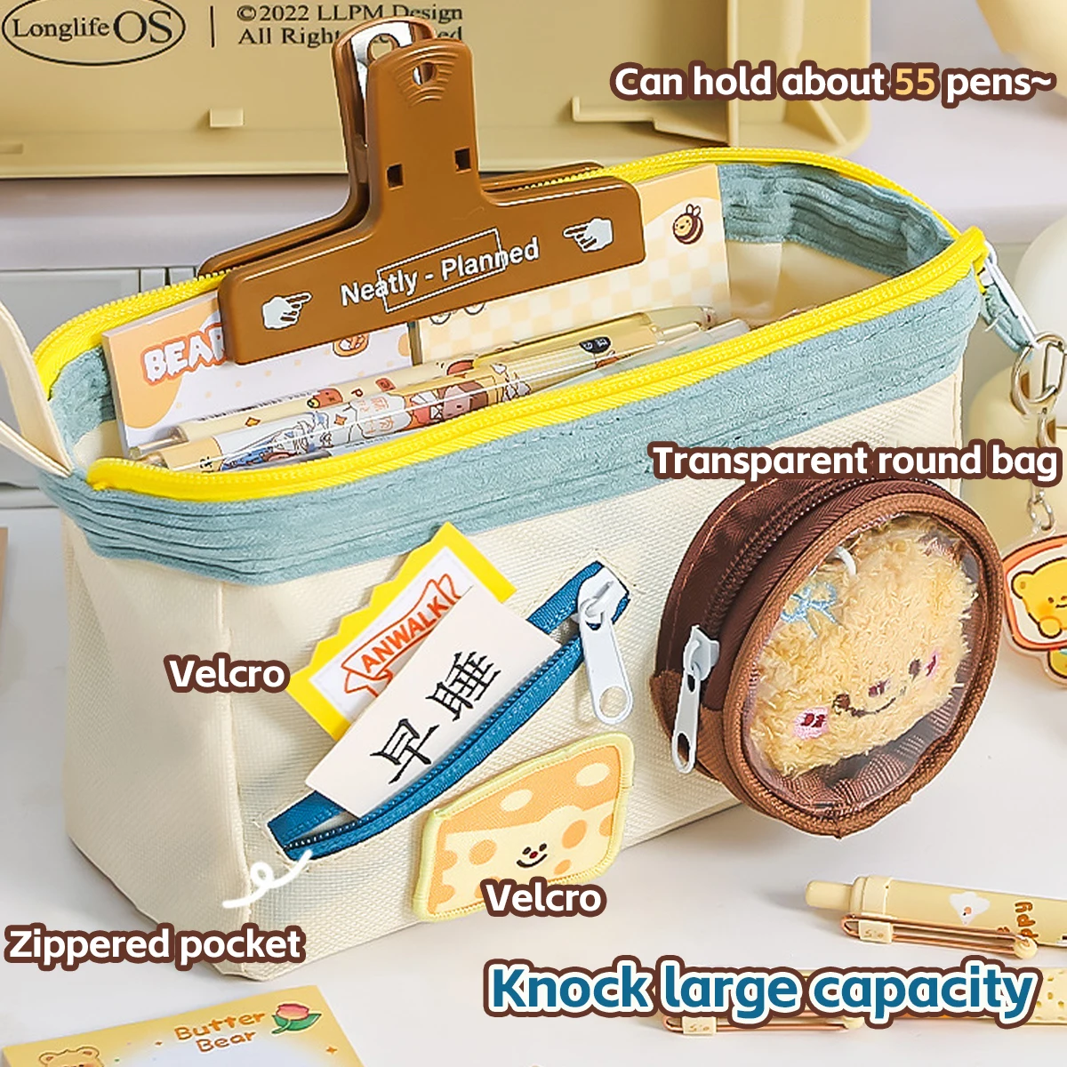 1PC Japanese Ins Style Pencil Case Retro Multi-Layer Large Capacity Organizer for Teen Girls Students Back To School Stationery