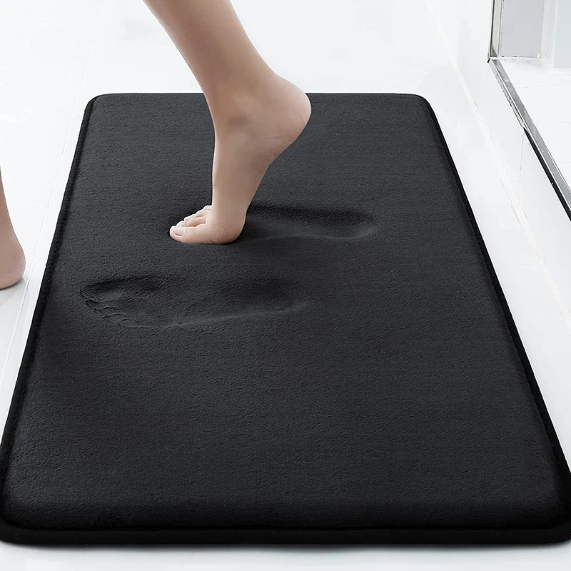 2024 Bathroom Non-slip Mat Thickened Slow Rebound Sponge Mats Bathroom Door Memory Rugs Coral Fleece Floor Mat Absorbent Carpets