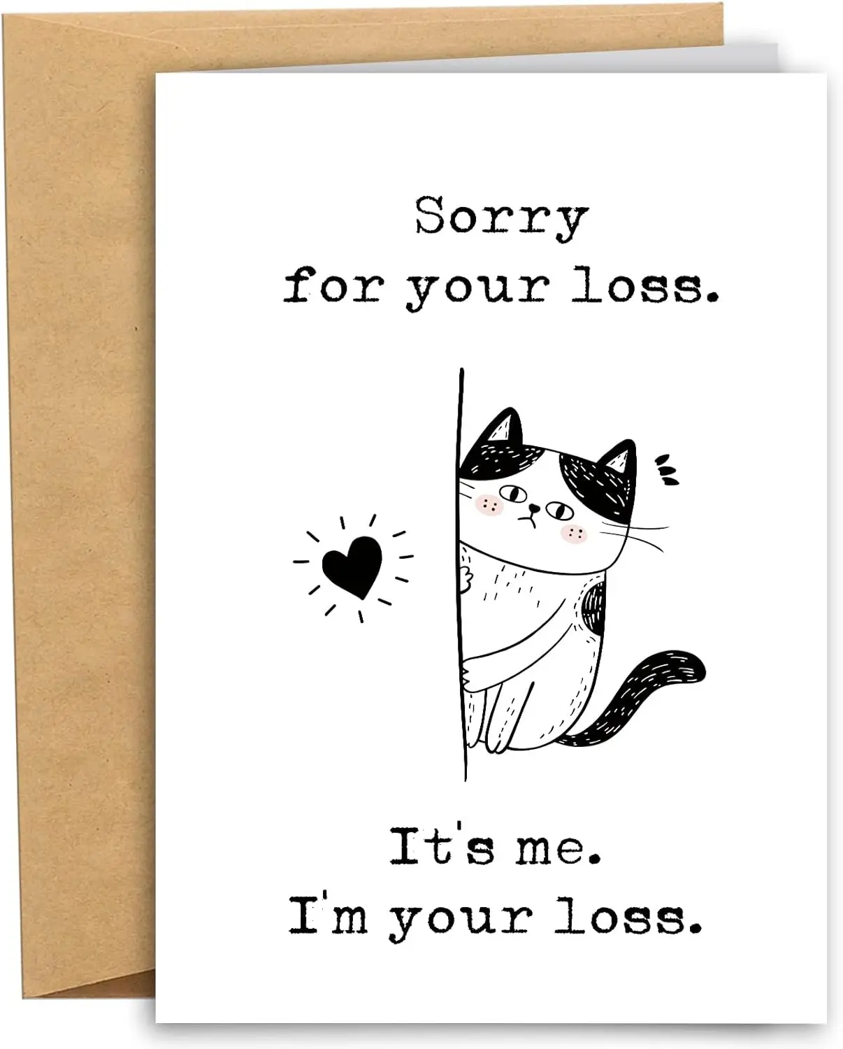 

Funny Cat Leaving Card for Coworker, Farewell Card for Him Her, Moving Away Gift with Envelope