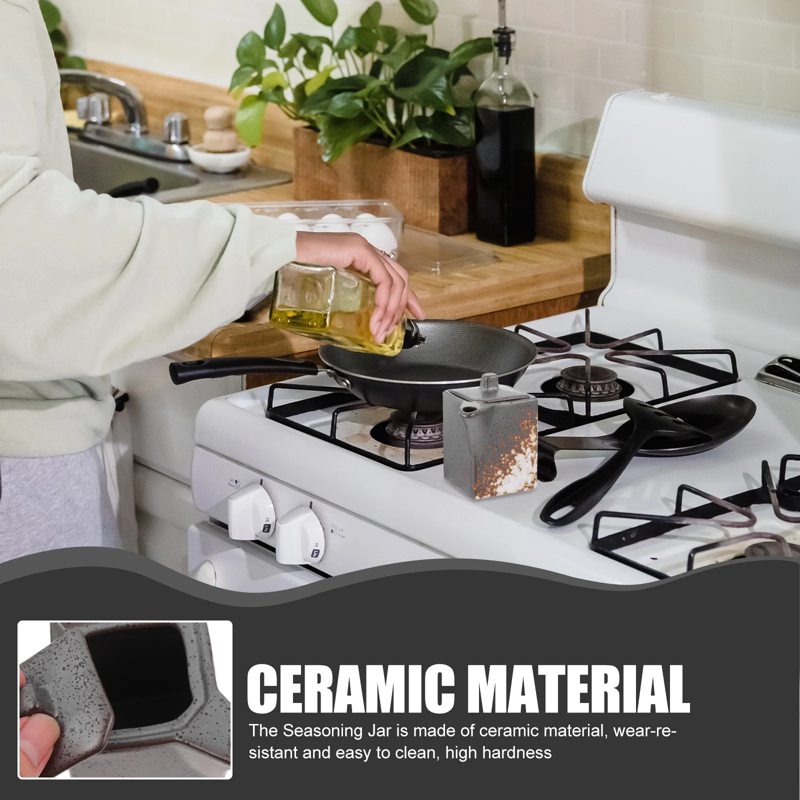 

Ceramic Kitchen Seasoning Jar Soy Sauce Container Vinegar Pot Sauce Bowl Storage Home Bottle Home Seasoning Jar