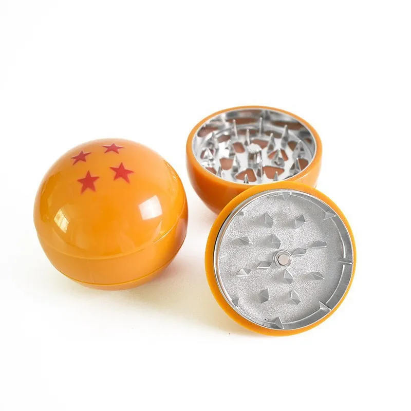 Balls Poke Man Ball Grinder 50mm 3 layers Herb Mill Crusher Cigar Tobacco Grinder Crusher Yellow Smoking Pipe