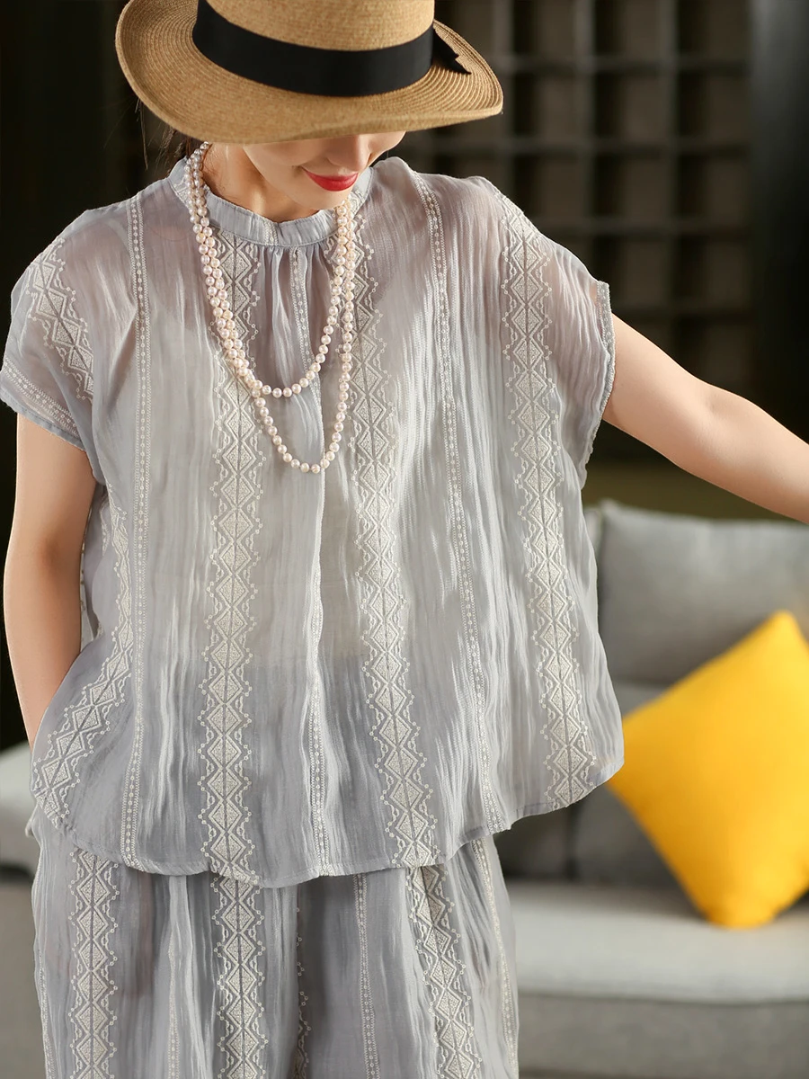 

Женская рубашка Ele ort Sve из 100% конопляного материала с вышивкой, тонким дизайном, на пуговицах, повседневная, для работы, свободного кроя