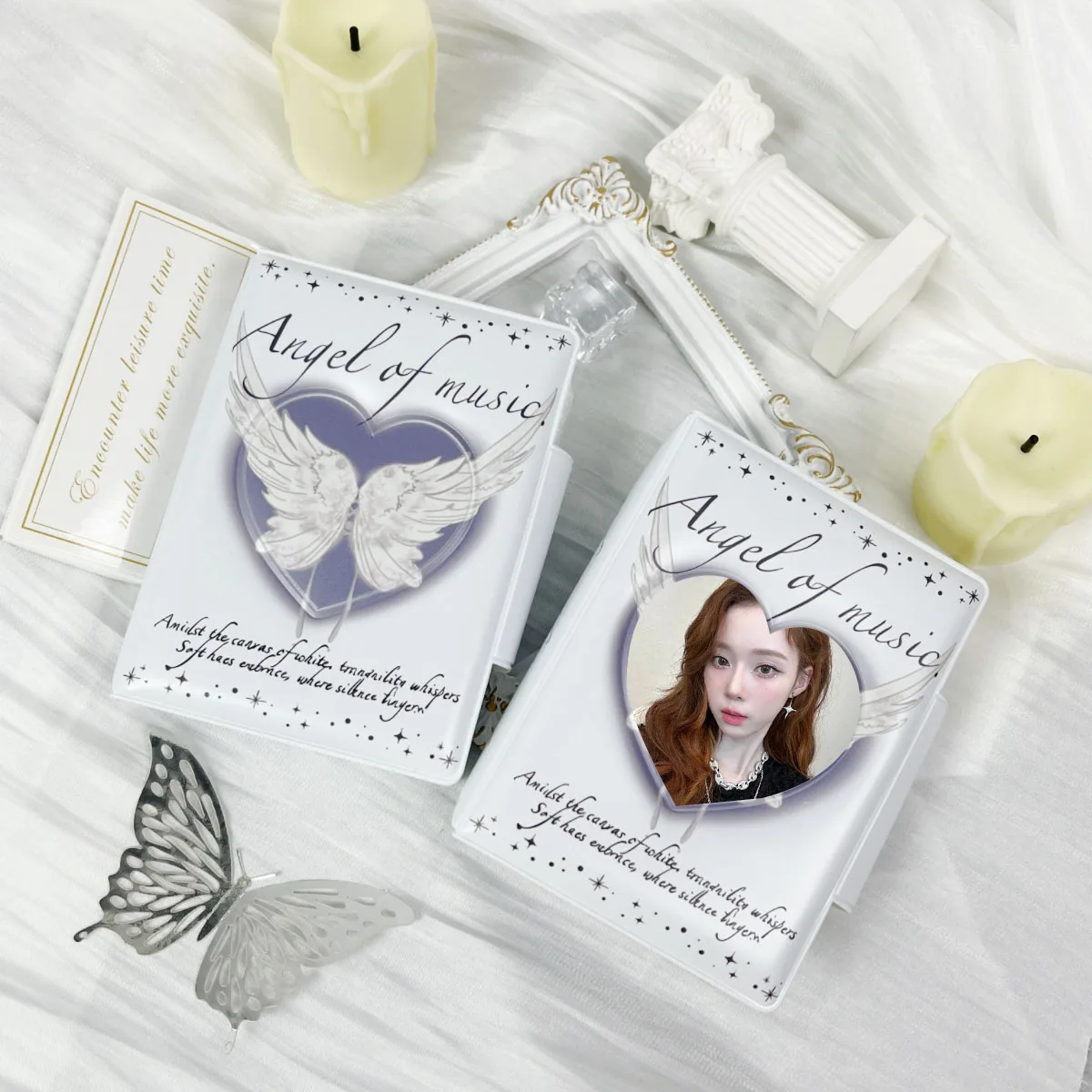 Angel Butterfly Wings Photo Small Card Bag Mini Album 3-3.5 Celebrity Album Cardbook Suitable for Celebrity Small Card Storage