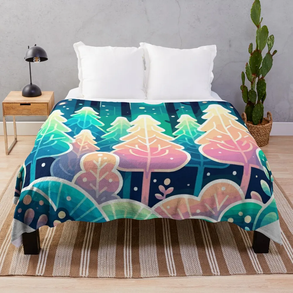 Enchanted Nightlight Whimsical Forest Throw Blanket Sofa Quilt For Decorative Sofa Blankets