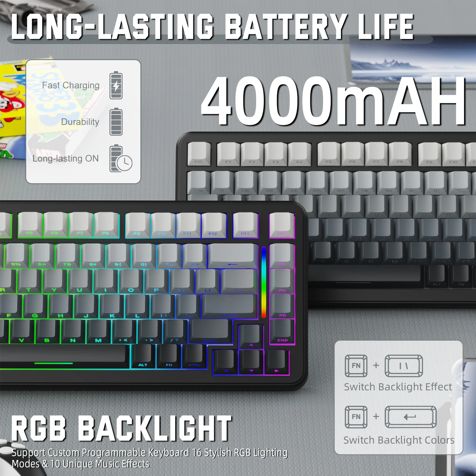 คีย์บอร์ดไร้สาย ATTACK SHARK M - Gaming Keyboard Mouse And Headset Combo บทวิจารณ์และราคา