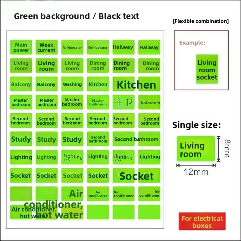 Luminous Night Light  Meter Box Label Sticker Home Switch Air Switch Socket  Breaker Strong  Air Swit...