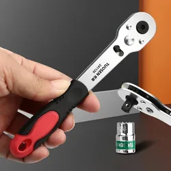 Auto Repair Tool Mini Quick Ratchet Wrench 1/4 Small Flying Screwdriver Head Connecting Rod 6.35mm Quick and Easy Socket Wrench