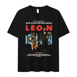 Classic Movie Leon The Professional Print T Shirt Men's Women Retro High Quality Fashion T-shirts 100% Cotton Oversized T-shirt
