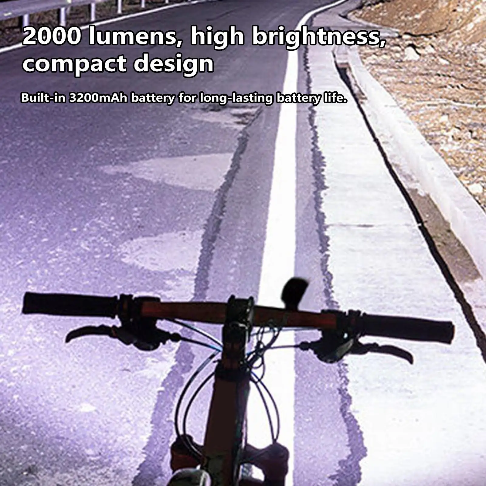 Bike Lights Lamp 2000Lumen Wireless Front Headlight For Bike With 8 Modes For Cycling Night Kids Cruiser Scooter Skateboard
