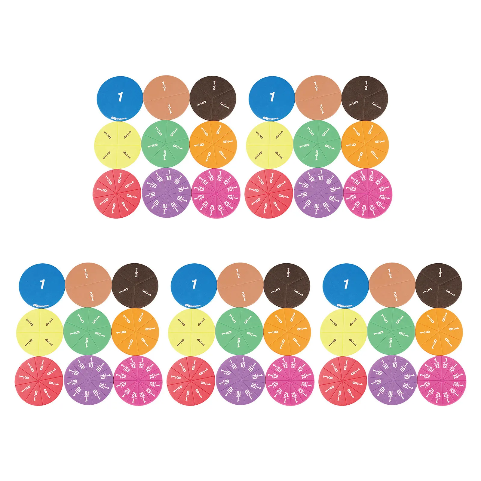 

45Pcs Fraction Circles Math Teaching Tool Fraction Puzzles for Children Learning Fractions Through Play Elementary School