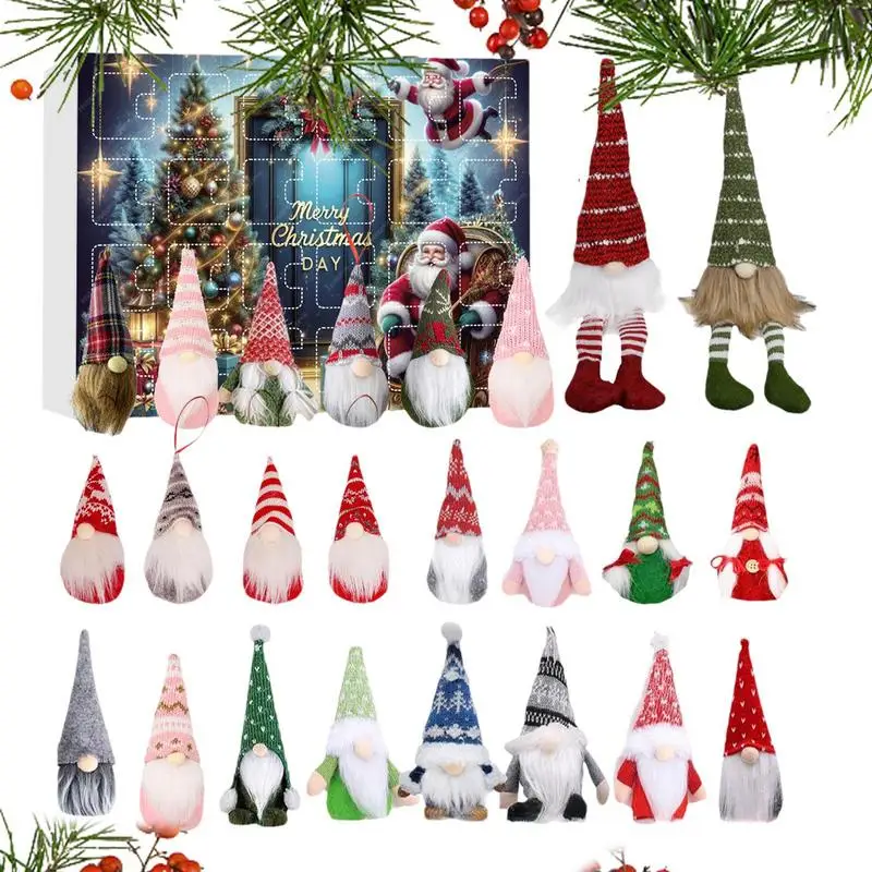 Gnome Advent Calendar 2024 24 Days Gnome Christmas Pendants Christmas Advent Calendar Christmas Countdown Calendar Cartoon Toys