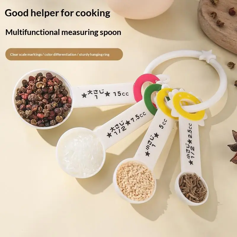 4Pcs Scale Measuring Spoon Teaspoon Multipurpose Spoon Cake Baking Flour Food Measuring Cup Home Kitchen Cooking Tools