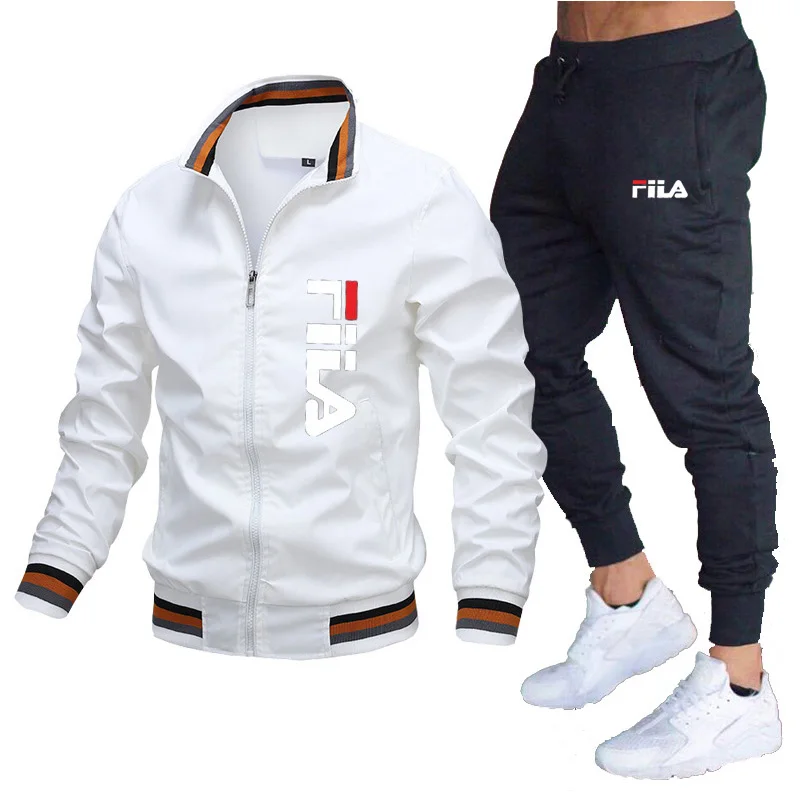 2024 Mens Tracksuits Men Sets Hooded Jacket+sweatpants Tracksuit Zipper Stand Collar Sports Suit Jogging Fitness Men Clothing