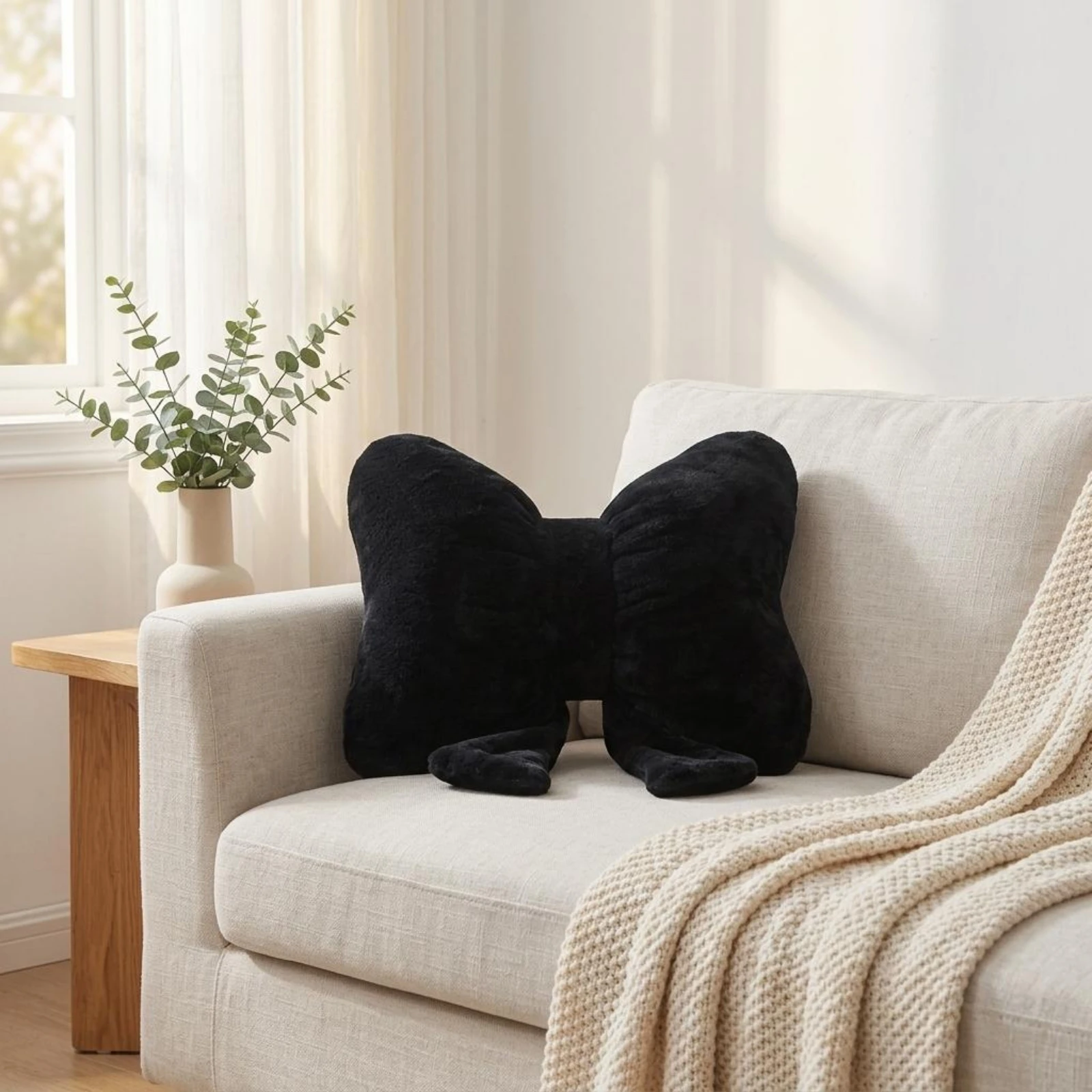 Butterfly Bow Cushion Soft Butterfly Knot Pillow Bowknot Soft Pillow Aesthetic Home Decor Vacuum Packed