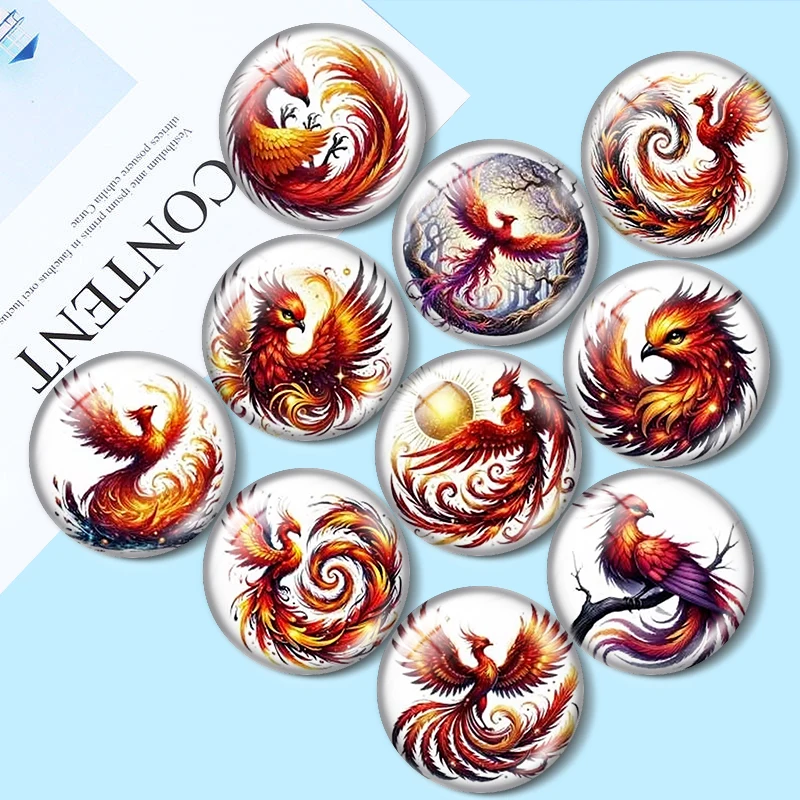 Watercolor Red Bird  12/18/20/25mm glass cabochon  bracelet pendant rings for jewelry demo earrings back Making findings