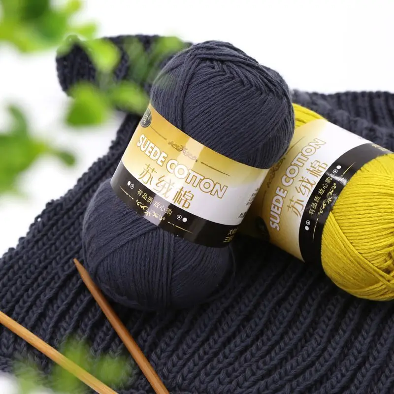 

100 г Вельветовая хлопковая пряжа однотонная, мягкая, теплая, для ручного вязания крючком шапок, шарфов, пальто, перчаток, кукол, поделок своими руками