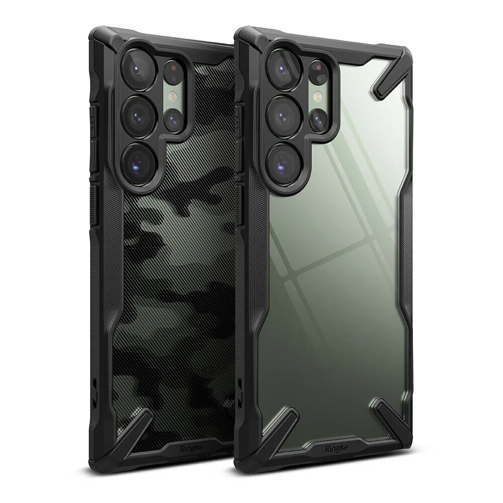 Ringke Fusion X for Samsung Galaxy S23 Ultra Case Camouflage Hard Back with Shockproof Enhanced Side Protectiv Cover