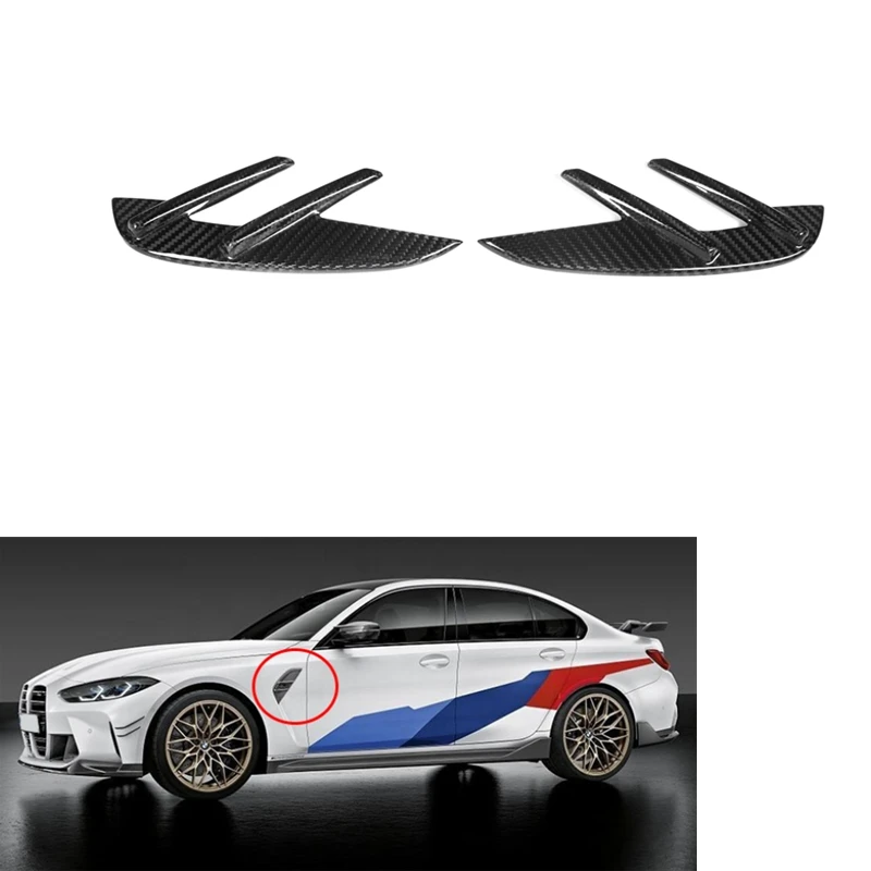 Hot selling 2pcs Carbon fiber Fender Vent Trims Cover decoration for BMW G80 M3 Sedan 2021 UP G80 Fender Trims