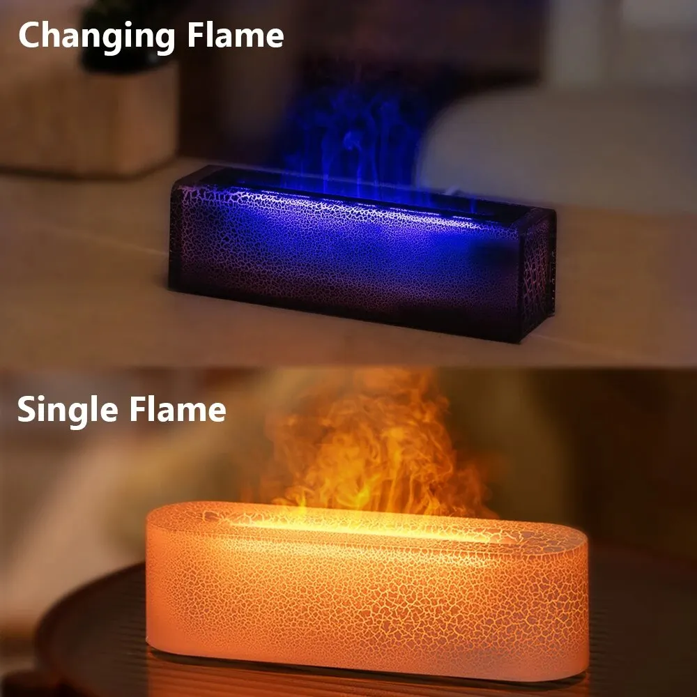 Diffusore di aromaterapia con fiamma RGB a sette colori con protezione contro la carenza d\'acqua Umidificatore Lampada a olio essenziale a LED