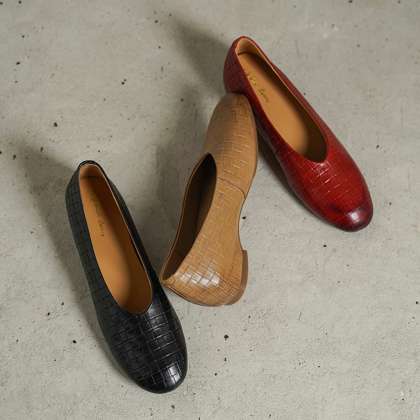 2026 new spring autumn women pumps natural leather 22-25cm washed cowhide+sheepskin round toe weave thick heel women shoes