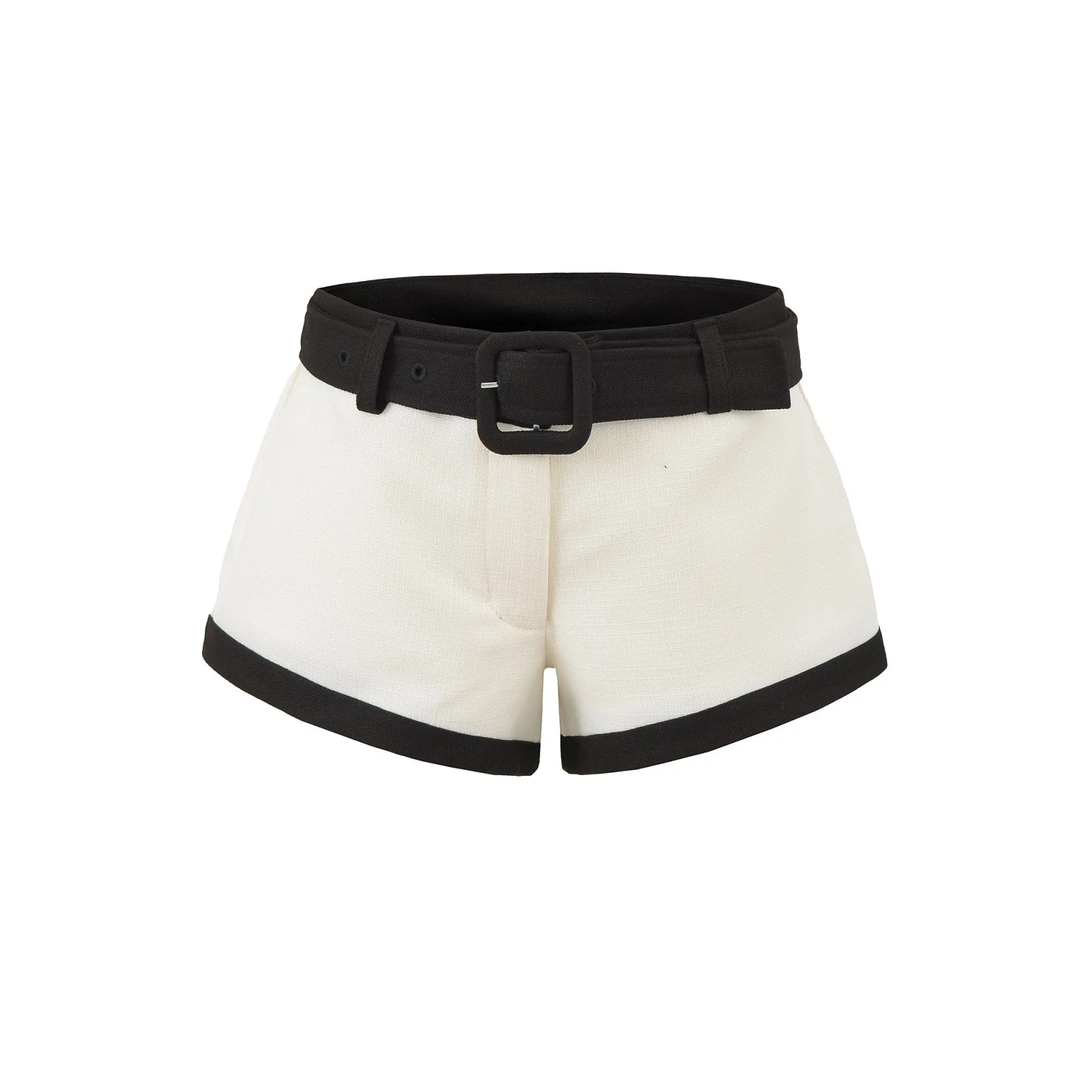 Puro desejo estilo na moda menina quente sexy cor-bloco shorts feminino 2025 verão novo cinto de cintura baixa hip-abraçando calças quentes casaul vkqt