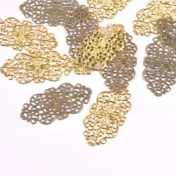 10Pcs Tone Filigree Wraps Connectors Metal Crafts Headwear accessories for Jewelry Making 57x27mm YKL0906