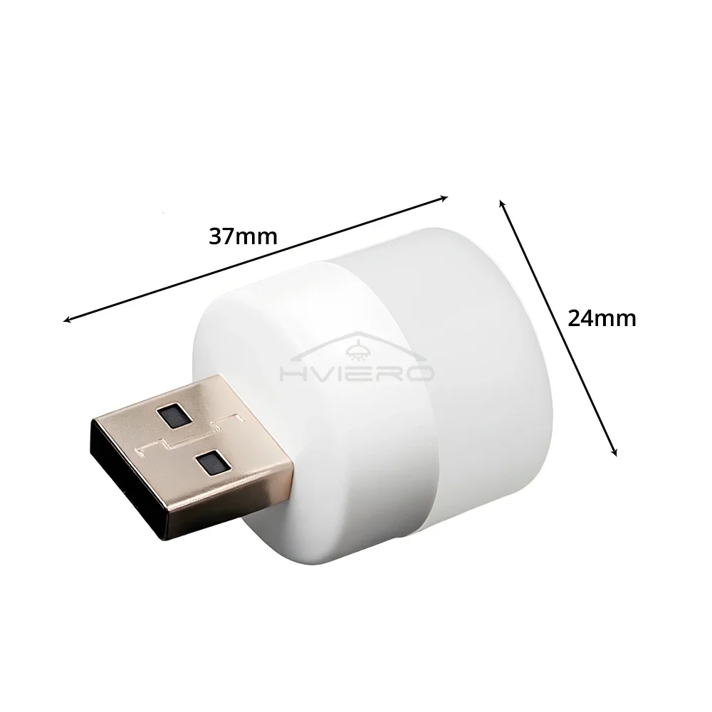 Computer Mobile Power For Round Night Room Dormitory Bedside Eye Protection Reading LED Lamp USB Plug Charging Small Book Light