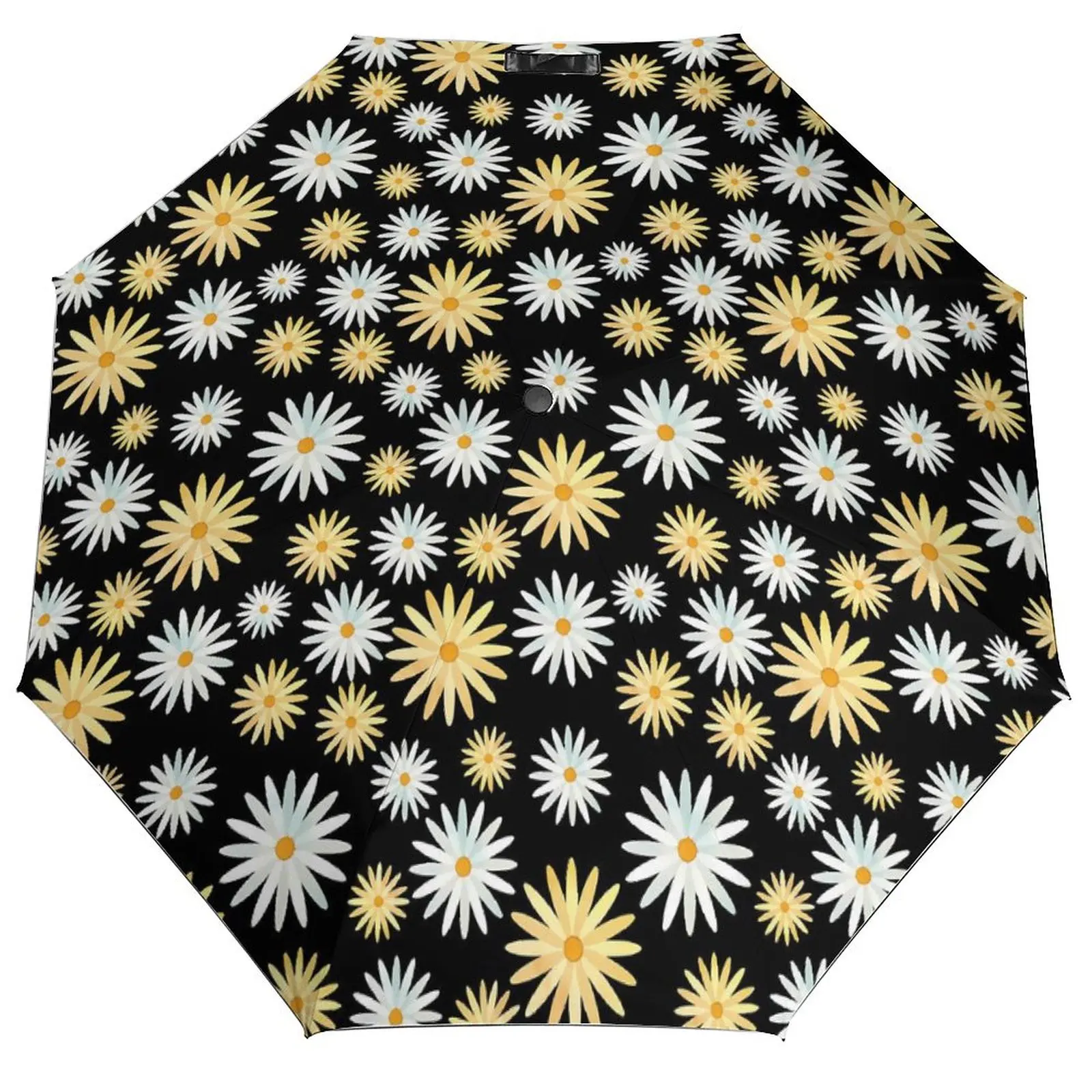 

Складной зонт April Daisy Print, устойчивый к ультрафиолетовому излучению зонт для женщин и мужчин, акварельный цветочный автоматический пляжный зонт от дождя и солнца