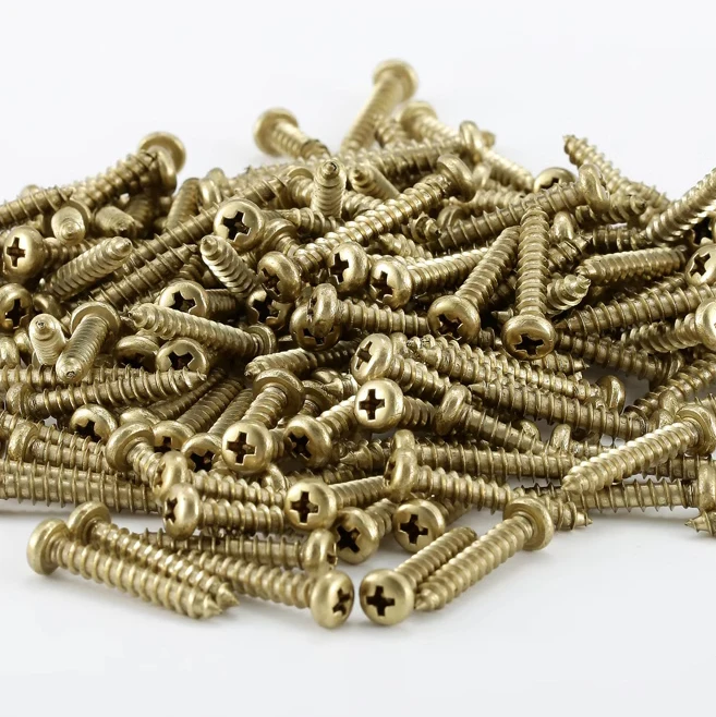 3 ~ 20 Stück Messing-Rundkopf-Blechschraube M3 M3,5 M4 M5 M6 Holzschrauben Länge 6 mm ~ 50 mm