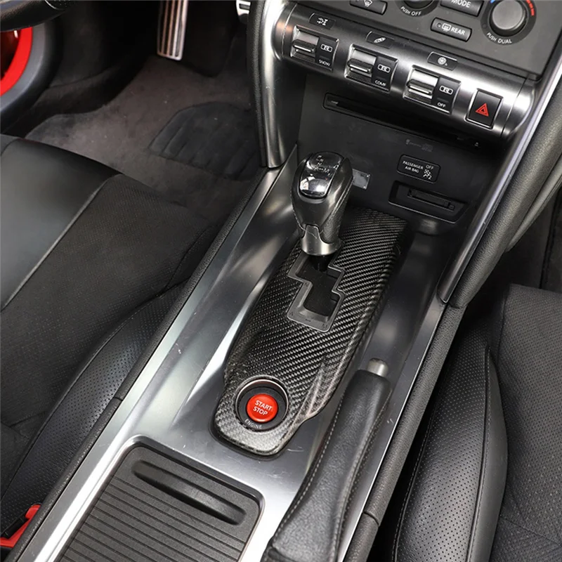 

For Nissan GTR R35 2008-2016 Dry Carbon Fiber Center Console Gear Panel Frame Decoration Cover Trim Interior Spare Parts Parts-A