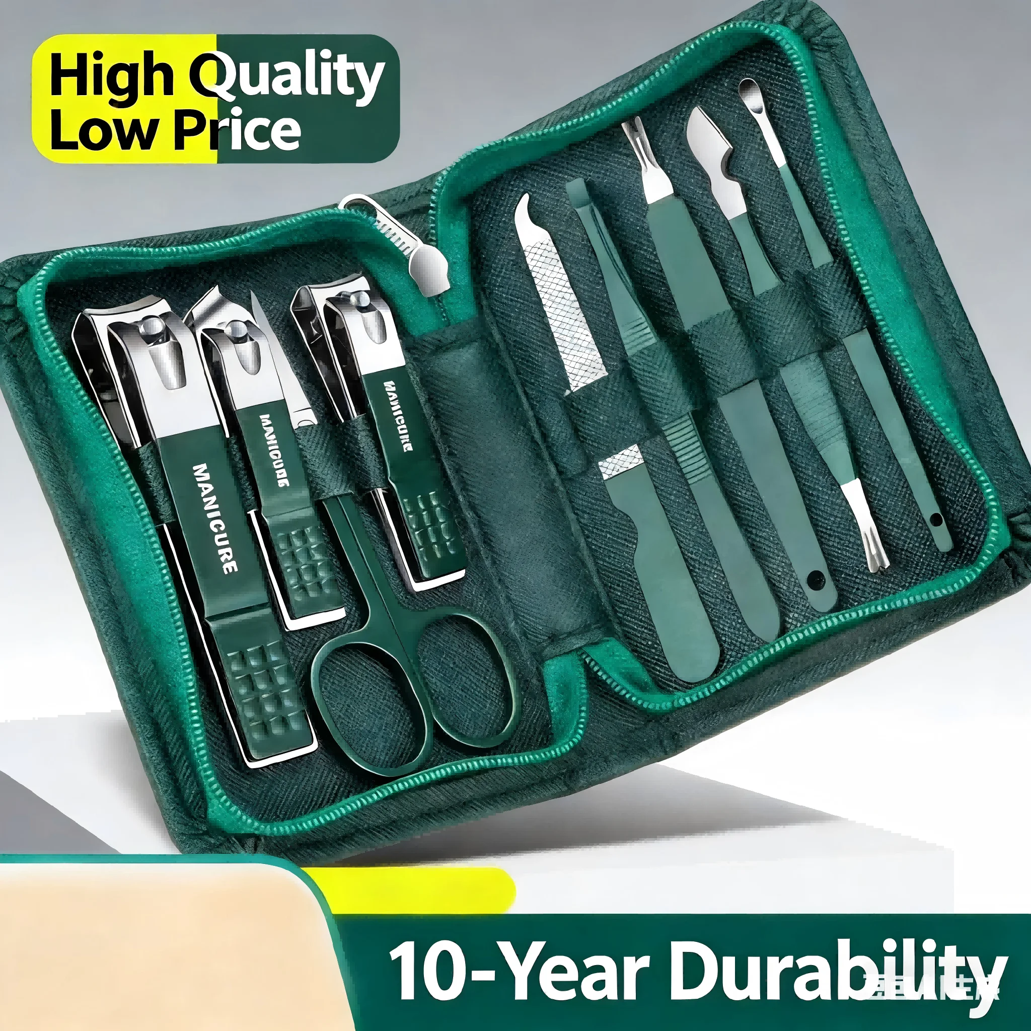 

Маникюрный набор Профессиональные кусачки для ногтей, 9 шт., с чехлом из искусственной кожи