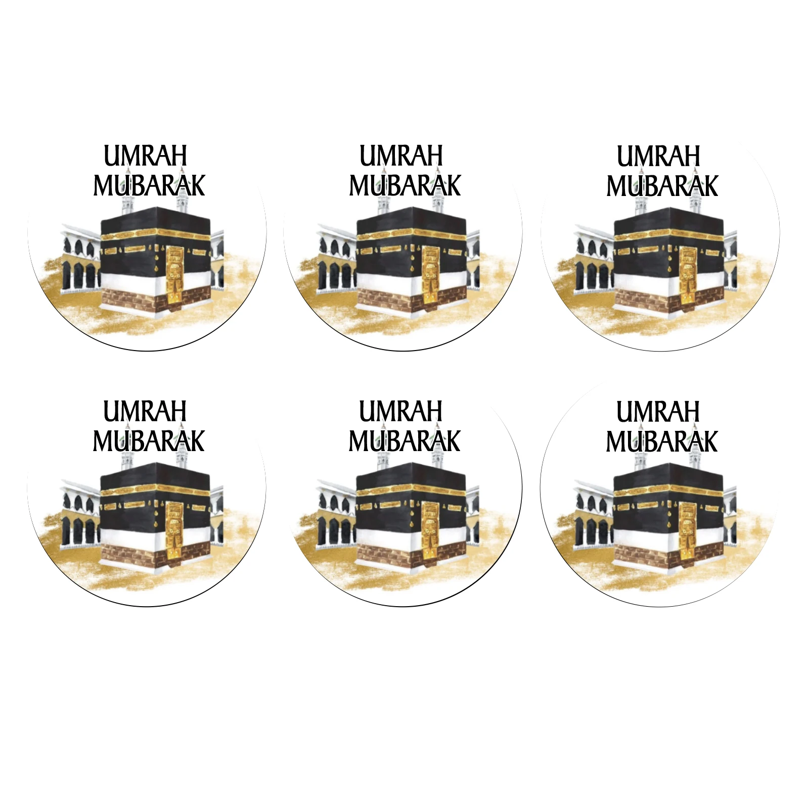 umrah mubarak decorative stickers, Muslin Sheep Holidays Kaaba Bottle Wrapper, hajj mubarak gift decoration supplies