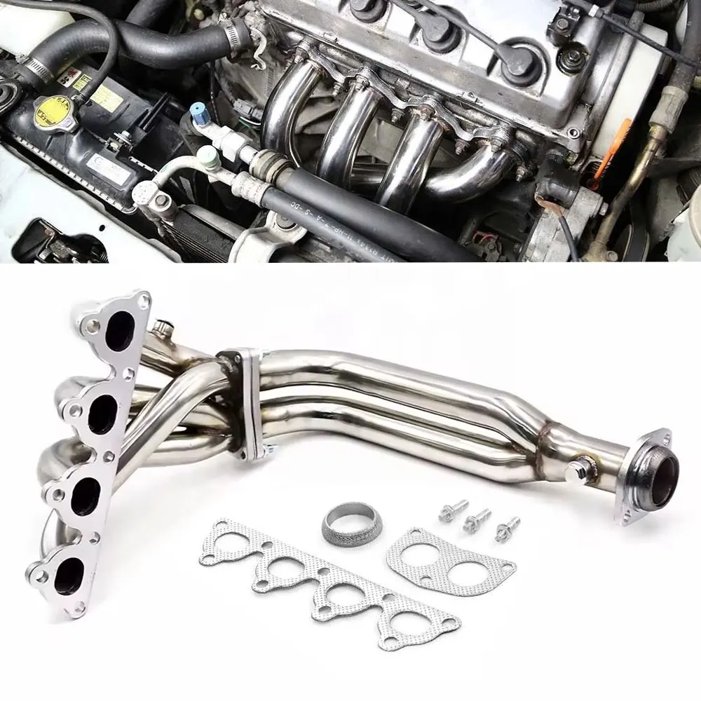 Stainless Steel Performance Exhaust Header for 1993-1997 Honda Del Sol SOHC D-Series & 1988-2000 Civic EG/EF/EK
