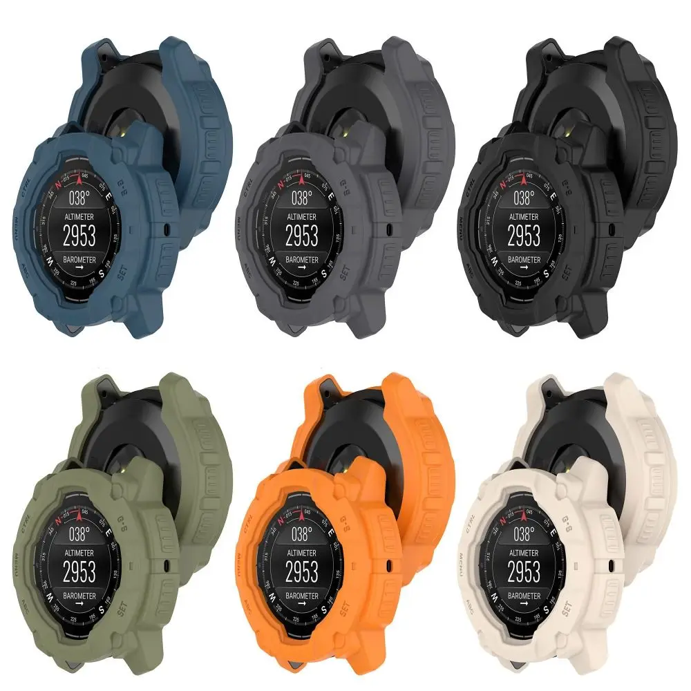 Nouveau étui de protection en TPU anti-rayures protecteur d'écran creux 45/50MM coque de bord pour Garmin Instinct 3 accessoires de montre intelligente