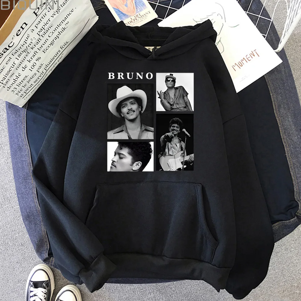 Bruno Mars Vintage Hoodies Unisex Men Women Clothing Funk Soul Music Merch Sweatshirt Bruno Mars Fans Classic Pullover Sudaderas