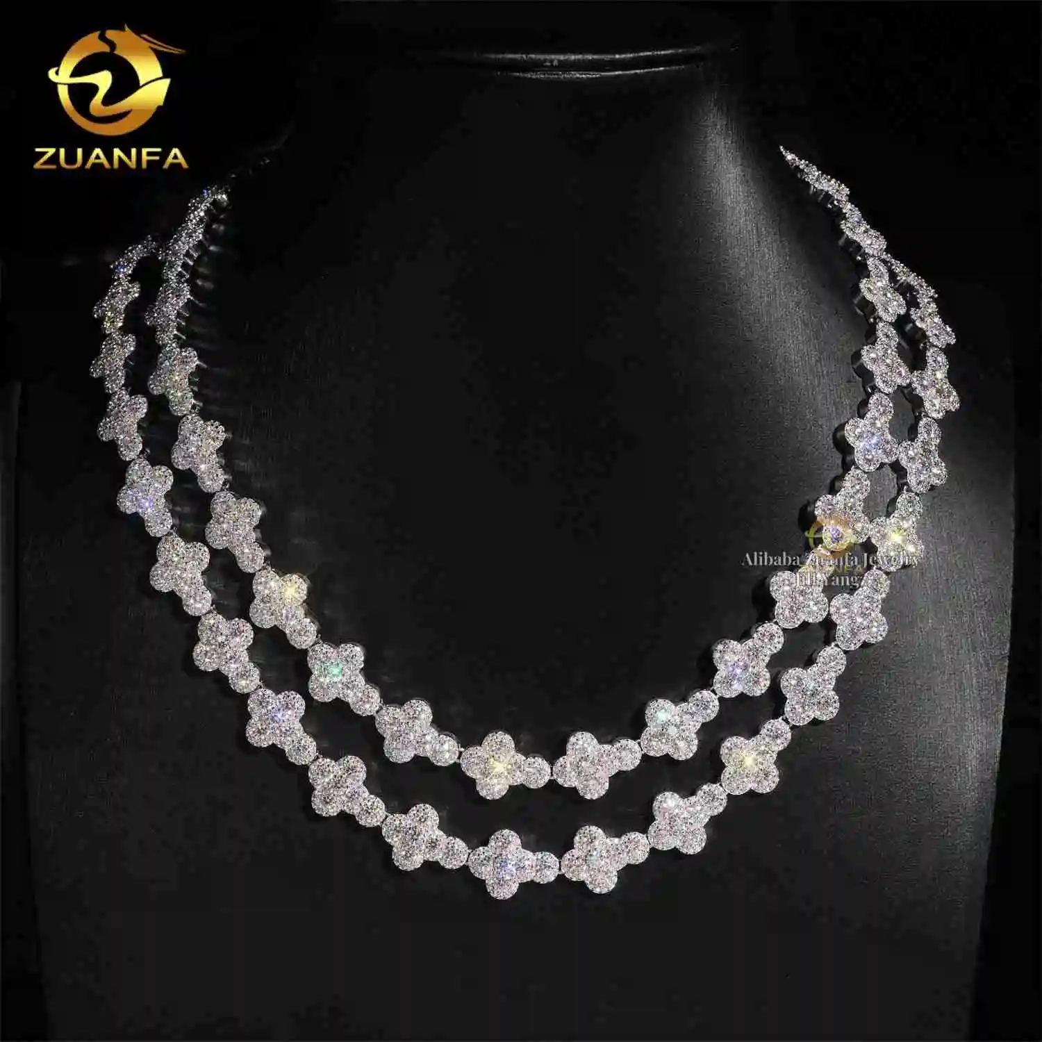 Style Popular 13mm Cross Chain Necklace Cuban Links 100 Percent Moissanite Chain Cuban Iced Out Necklace GRA Certificate.
