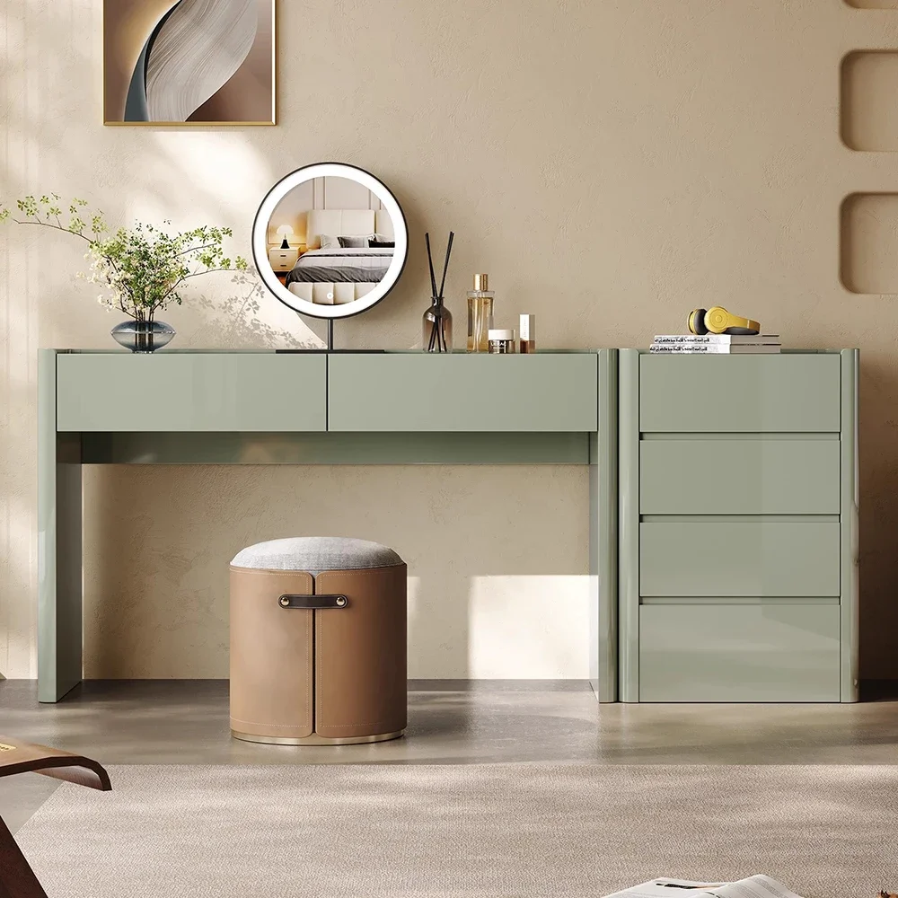 كرسي تخزين منضدة الزينة مرآة فاخرة احترافية حديثة منضدة الزينة عرض أوروبي Camas Y Muebles ديكور منزلي