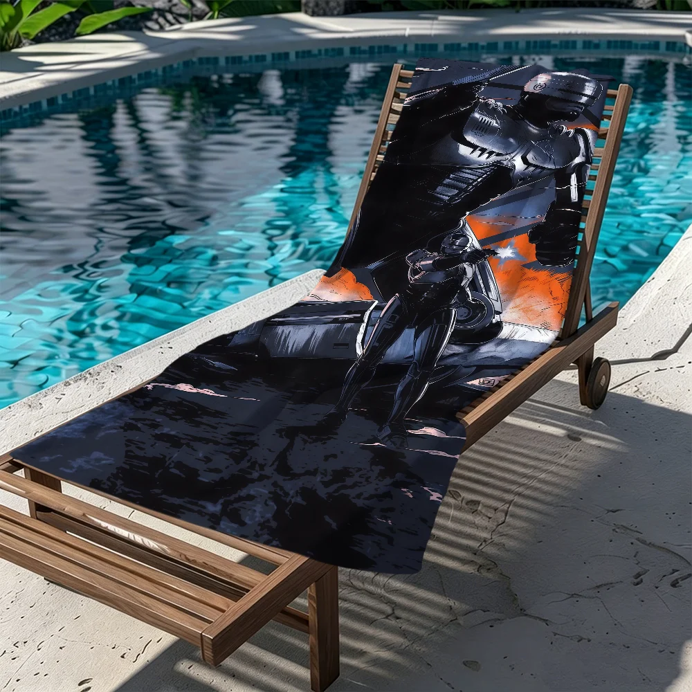 R-robocop-p show tv Towel Large Quick-Drying Microfiber soft Beach Towel for Travel Fitness Sauna Bathing Camping