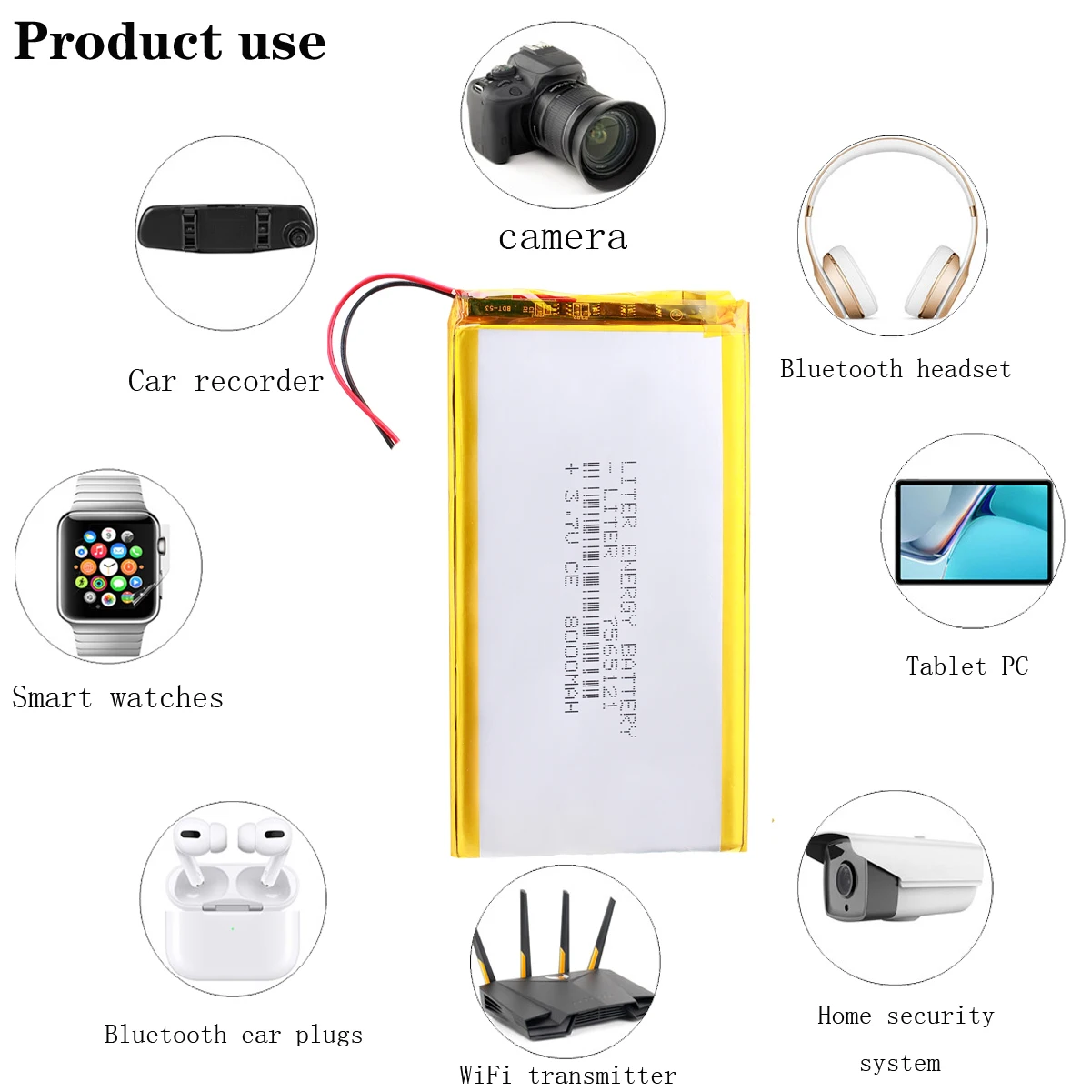 3.7v 8000mah 7565120 7565121 Lithium Polymer Li-po Rechargeable Battery For Pad Gps Dvd Power Bank Tablet Pc