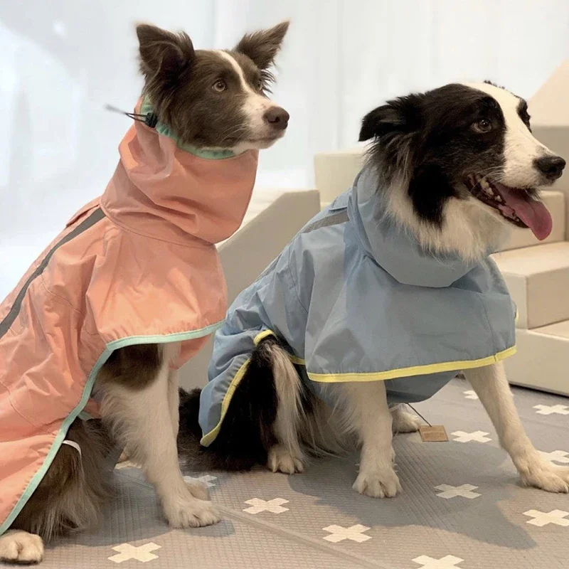 Reflective Dog Raincoat S-6XL , Traction Rain Coat, Waterproof, Windproof Cat Jacket for Medium and Large Dog, Clothes Jumpsuit