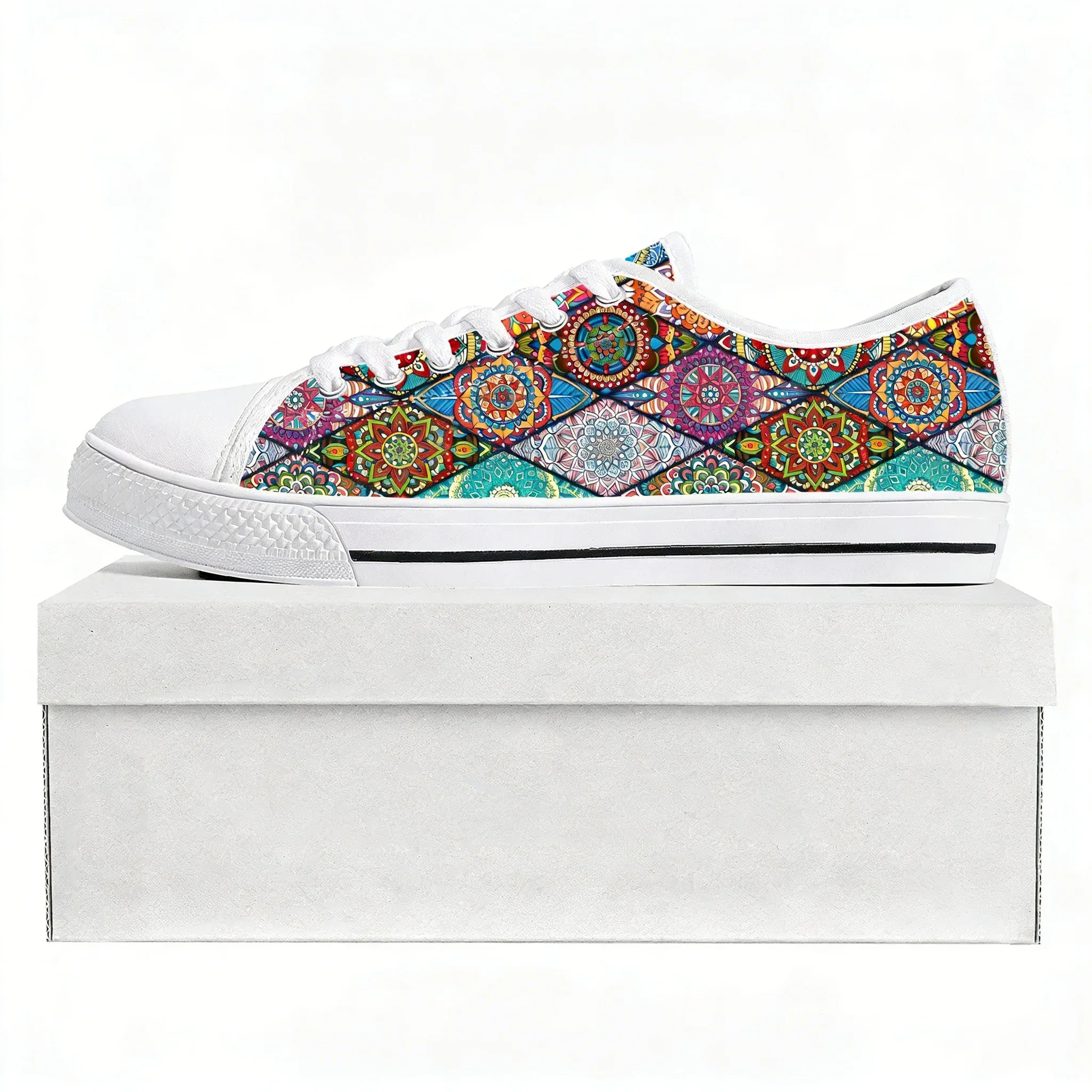 Bohemia Mandala Geometric Low Top Sneakers Mens Womens Tailor-made Shoe Canvas Sneaker Casual Couple Shoes