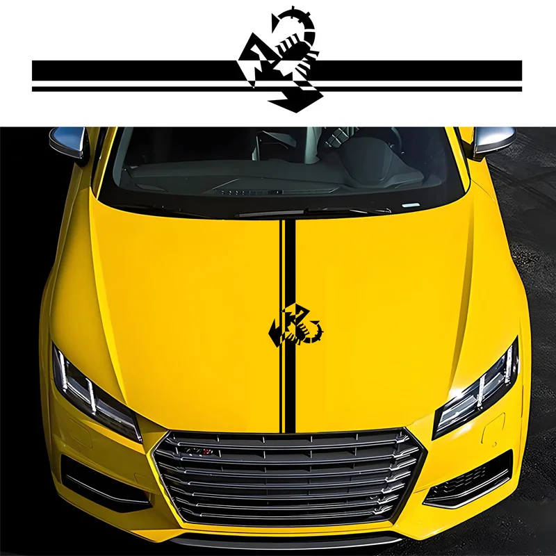 

Racing Stripes Vinyl Decal Sticker Car Hood scorpion graphic decals black Universal 130x28cm Personality car modeling