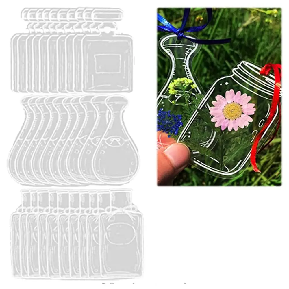 Wishing Bottle Pattern Herbarium Bookmarks Pressed Flower Bookmark Transparent Dried Flower Bookmarks Flower Page Bookmark