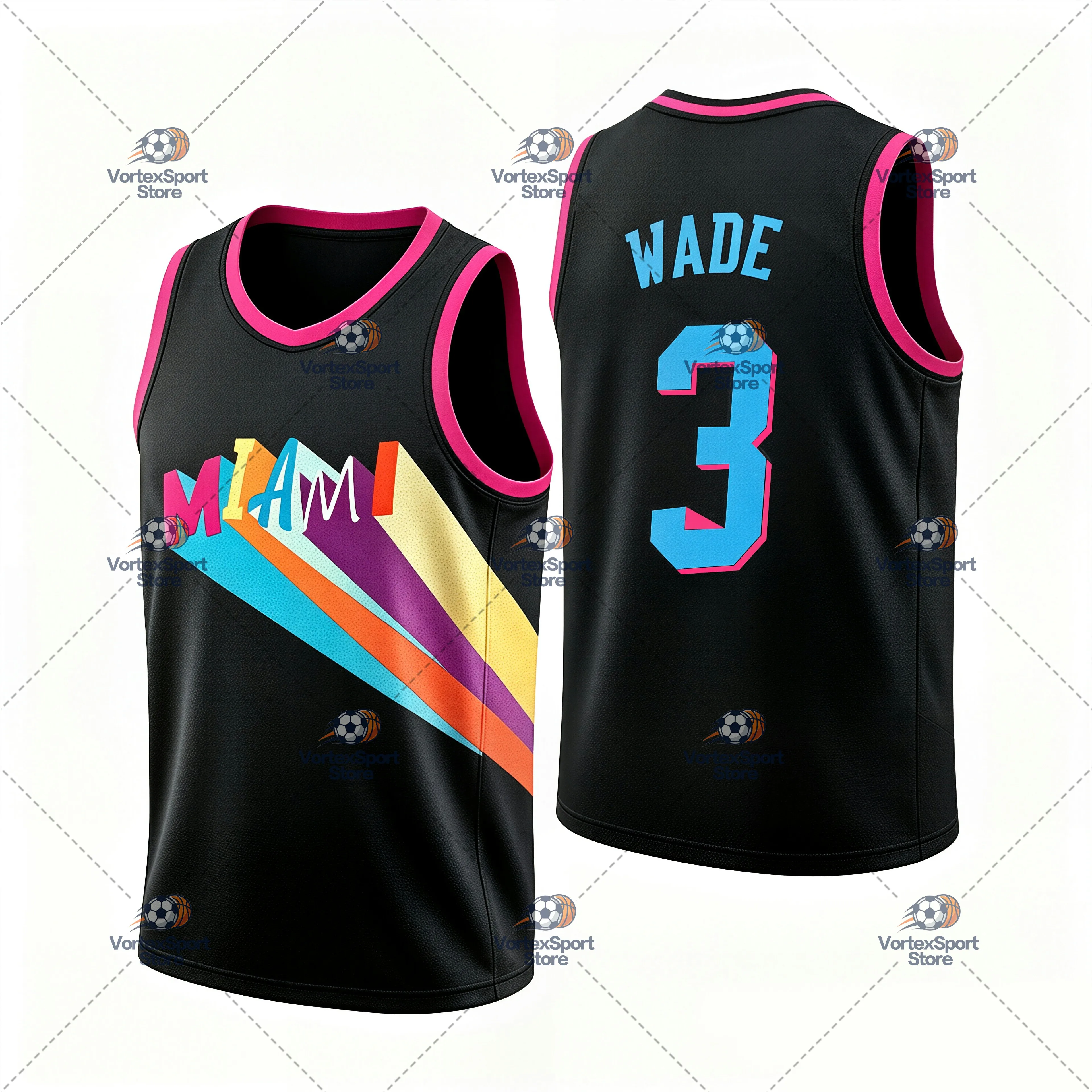 Summer Children's Miami Basketball Sports Vest Men's Crewneck Sleeveless Wade Sports Basketball Outdoor Tranning Jersey Vest