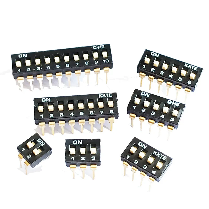 10PCS/LOT 2.54mm Slide Type Switch Black SMD DIP Switch Pitch 4Pin 2 Position/8pin 4 Position/16pin 8 Position Piano key switch