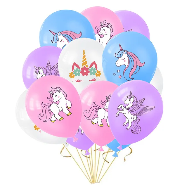 10 szt. Balony jednorożca dziewczęce Balon na 1 urodziny balonik urodzinowy dla dzieci motyw tęczowa opaska jednorożec Balon Baby Shower Globa