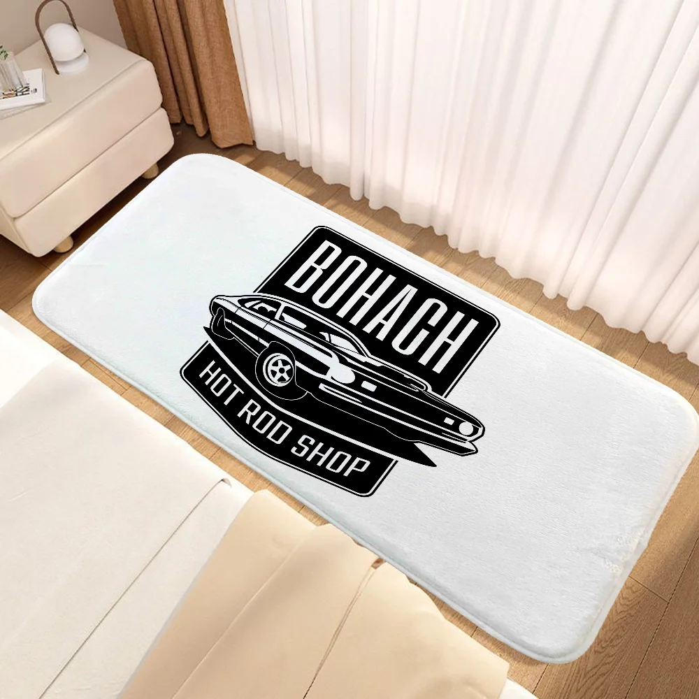 Hot Rod Shop Balcony Mat for Hallway Outdoor Entrance Doormat Bathroom Floor Mats Cute Rug Room Rugs Home Decoration Carpet Bath